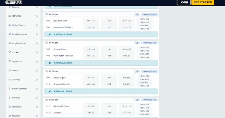 A snapshot of BetUS, one of our top rated New Jersey sports betting sites.